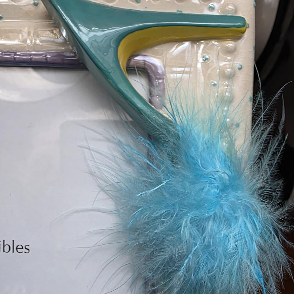 Turquoise Feathered Frame - Picture 3 of 8